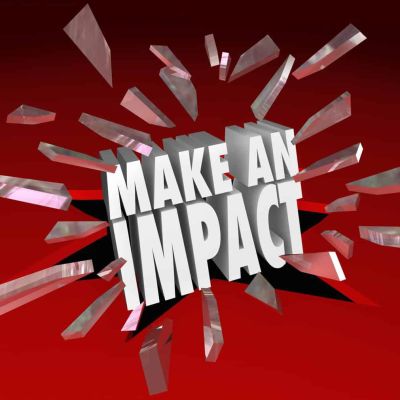 Make an Impact 3D Words Breaking Glass Important Difference (Demo)